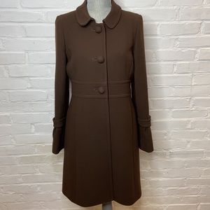 J.Crew Dark Brown Wool Dress Coat